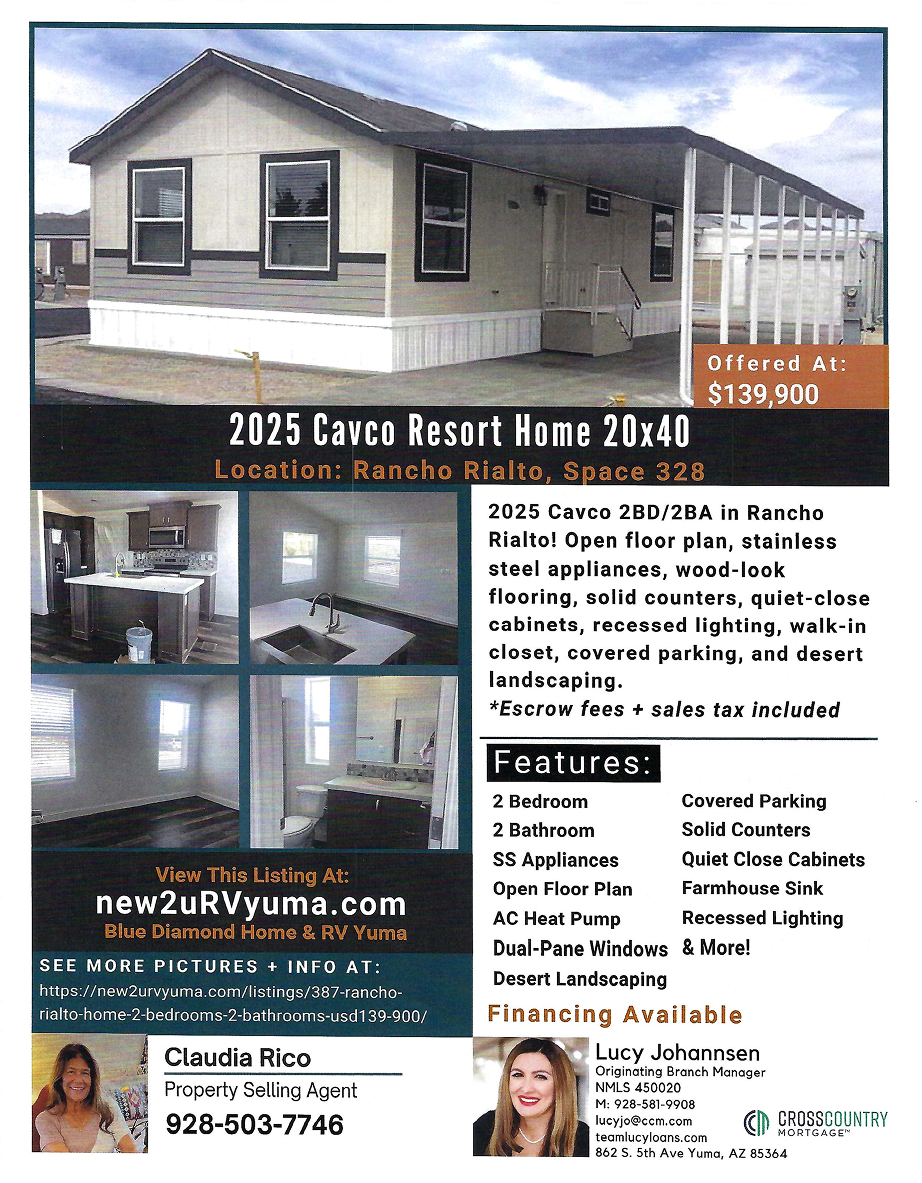 Sample Home available for sale